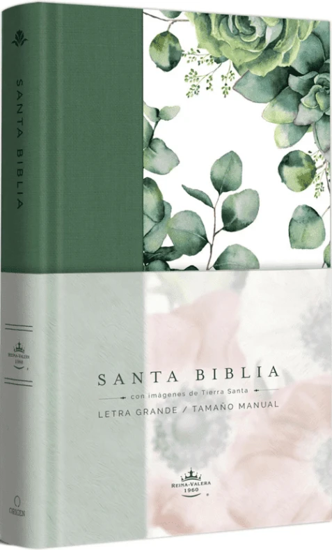 Libro: BIBLIA REINA VALERA REVISADA 1960 (TELA VERDE CON FLORES) - Museo Librería Génesis Perú
